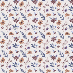 Fototapeta premium Discover Exquisite Floral Patterns: Hand-Drawn, Seamless, Watercolor, and Vintage Designs Perfect for Textiles, Wallpapers, Digital Art, Invitations, and More Creative Projects - Elevate Your Designs 