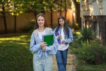 Woman student portrait at university campus.