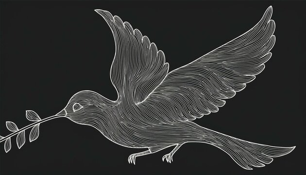 recommend clip art: line art bird singing minimalist illustration