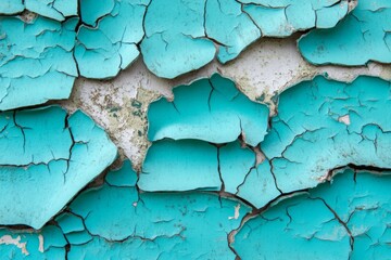 Cracked Blue Paint on an Old Surface