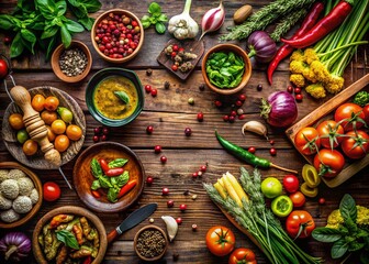 Rustic Food Photography with Old Wood Panels as Background for Natural Food Styling and Presentation