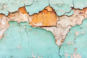 Obraz premium Cracked and Peeling Blue Wall