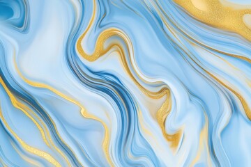 Obraz premium Blue and gold marble swirls creating elegant flow