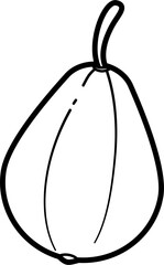 Guava fruit outline illustration vector