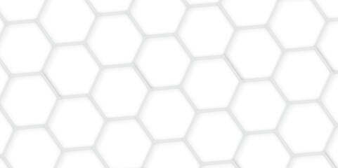 3d hexagonal structure futuristic white background and embossed hexagon abstract with hexagon background. honeycomb hexagonal background. Hexagon shape, white, shiny gray line. hexagon pattern shape.