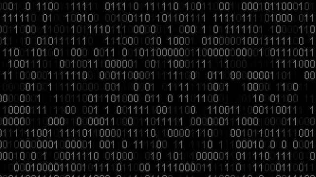 Perspective wall of binary code digital pattern background