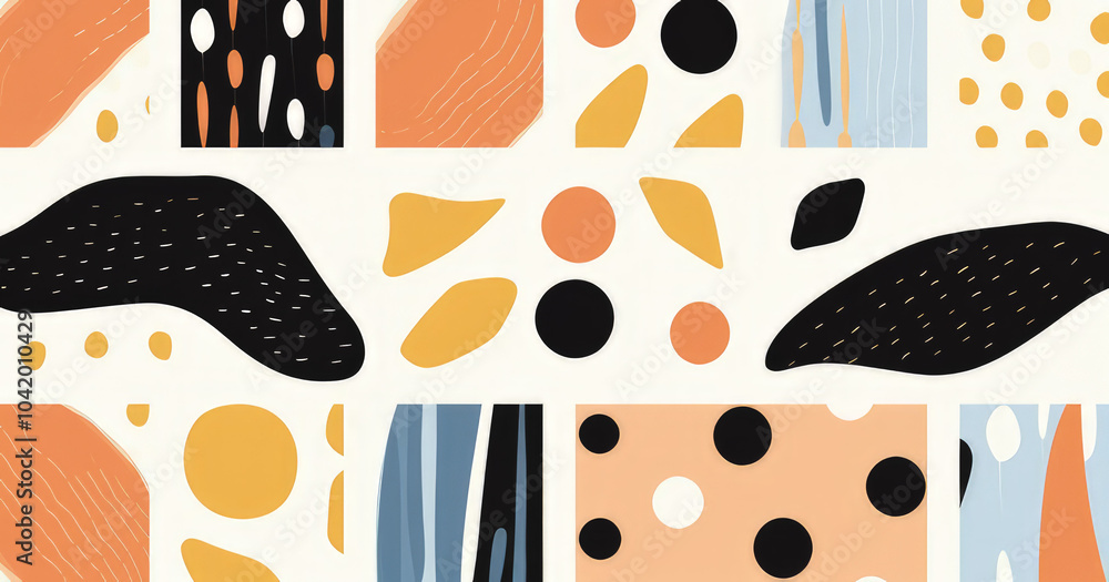 Poster a vibrant and abstract pattern featuring geometric shapes and colors, ideal for graphic design proje