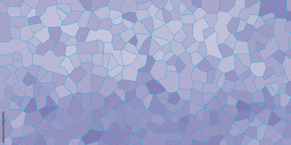 Poster abstract blue broken stained glass background design with colorful line. geometric polygonal backgro