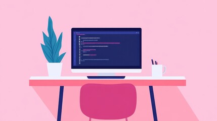 Computer Desk with Code for Testing and Debugging