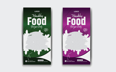 Food Roll up banner design for business, restaurant menu and offer banner 