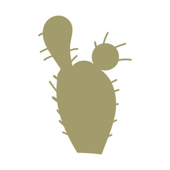 Cactus Thorn Boho Style Icon. Simple Aesthethic Hand Drawn Vector Illustration.