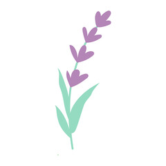 Lavender Boho Style Icon. Simple Aesthethic Hand Drawn Vector Illustration.