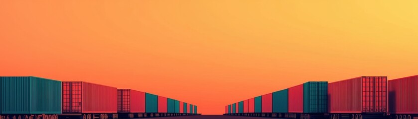 Silhouette of freight transportation across continents, freight global, international logistics