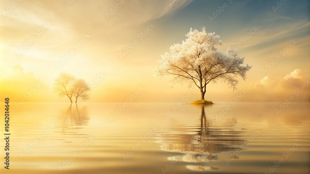 Poster serene gradient canvas for tranquil spaces - calming yellow to cream background