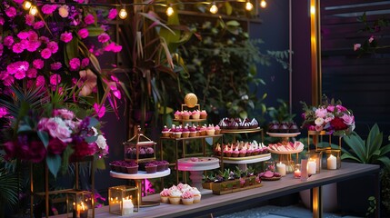 Birthday decoration ideas, decoration ideas, decoration of tables with light.