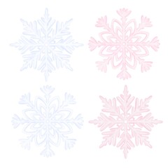 Festive set of Christmas snowflake.For fabric, packaging paper, scrapbooking.