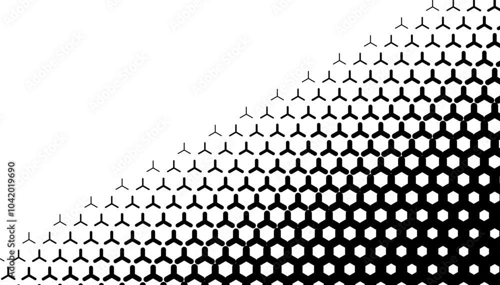 Aufkleber black and white diagonal transition pattern with geometric shapes. fully editable vector element. ve