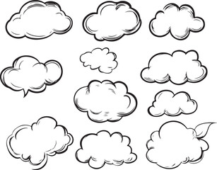 Hand-drawn speech bubble or chat bubble. Speech bubble sketch vector illustration