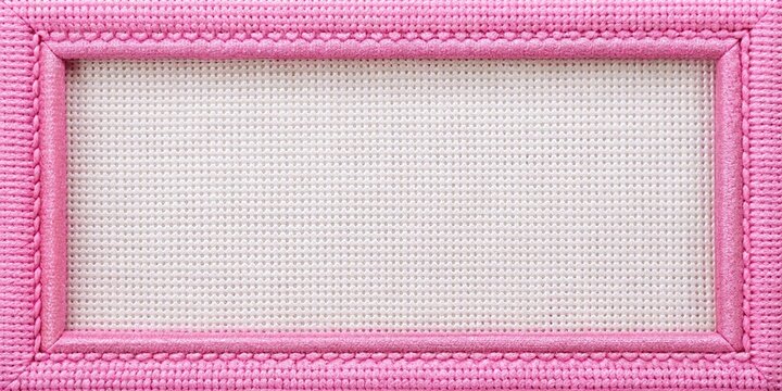 Pink canvas in embroidery frame accessory for cross stitch wide angle