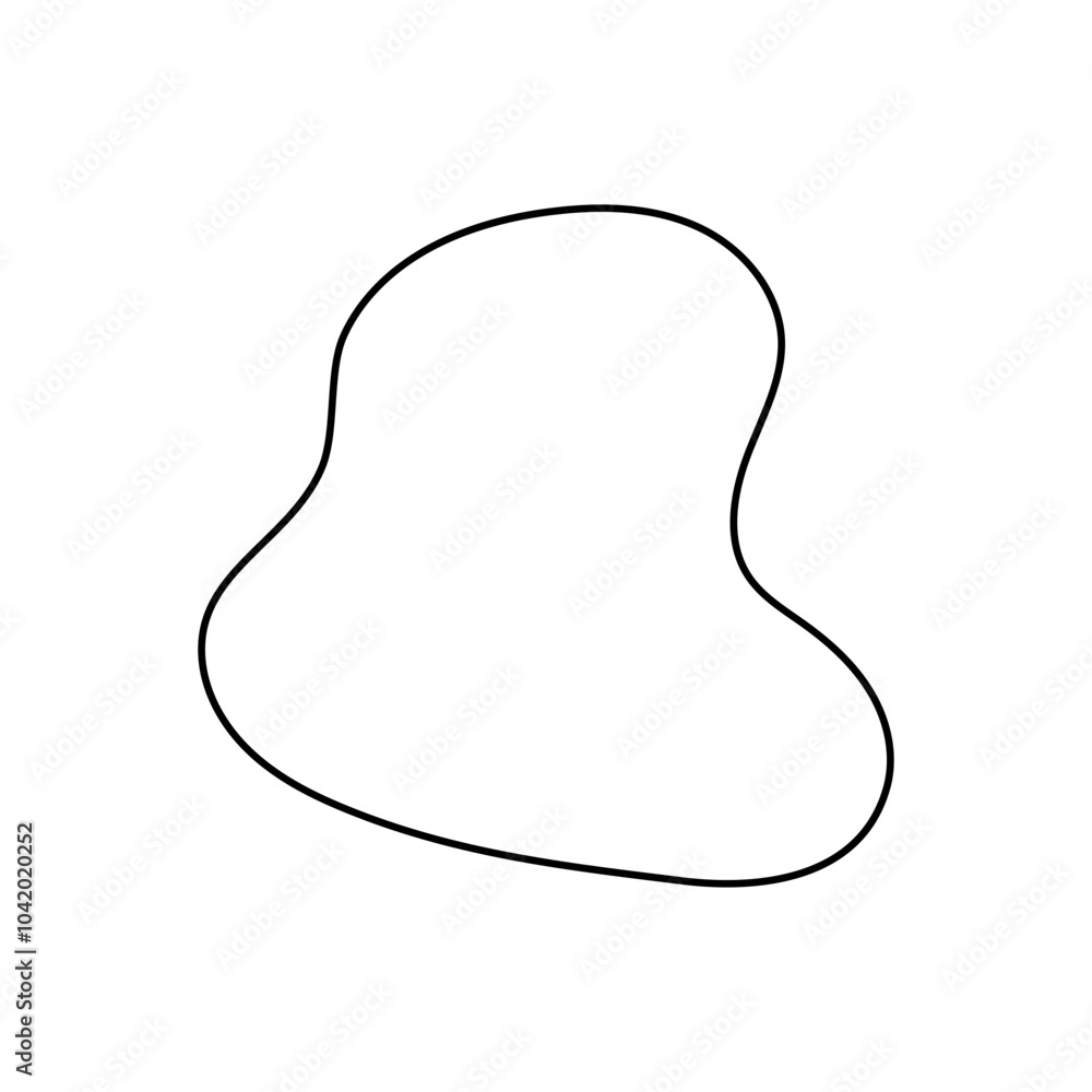 Poster blob fluffy icon. boho outline vector illustration style.