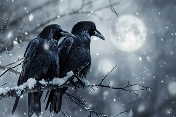 raven on a tree