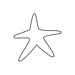 Star Icon. Boho Outline Vector Illustration Style.