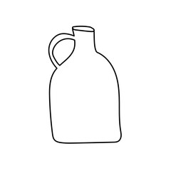Vas Bottle Handle Icon. Boho Outline Vector Illustration Style.