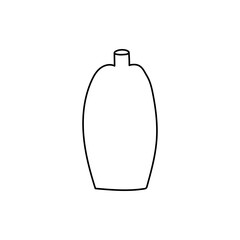 Vas Bottle Short Neck Icon. Boho Outline Vector Illustration Style.
