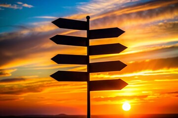 Simple Black Arrows Set for Direction Signs in Silhouette Photography for Clear Navigation