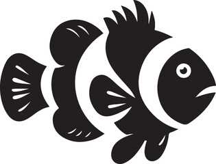 Clownfish silhouette vector illustration design