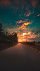 Obraz premium sunset on the road