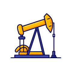 Flat oil pump silhouette icon with detailed arm and support structure isolated on a transparent background 