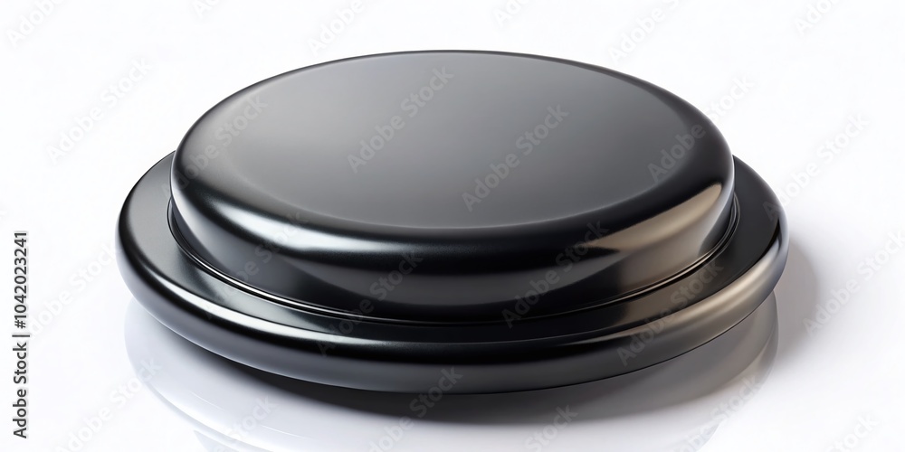 Poster sleek black button isolated on white background for ui design and digital applications