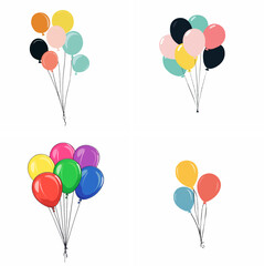 Obraz premium Balloons isolated on white green balloons balloons sky balloons blue balloons confetti hot air