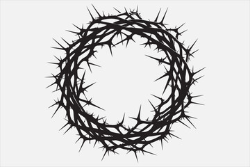 A minimalist black crown of thorns design.