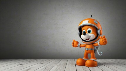 cartoon astronaut puppy in spacesuit. with space for text