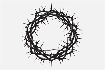 A minimalist black crown of thorns design.