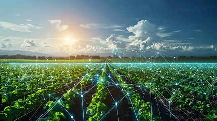 sunset over the field