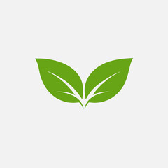 Green Leaf Icon – Simple Nature Vector Design for Eco-Friendly Projects. Green leaf ecology nature element vector icon