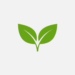 Green Leaf Icon – Simple Nature Vector Design for Eco-Friendly Projects. Green leaf ecology nature element vector icon