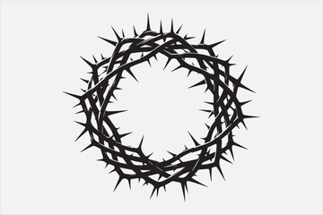 A minimalist black crown of thorns design.