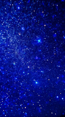 Obraz premium Stunning deep blue space background with twinkling stars and cosmic particles, ideal for science projects, astronomy educational content, and universe-themed designs
