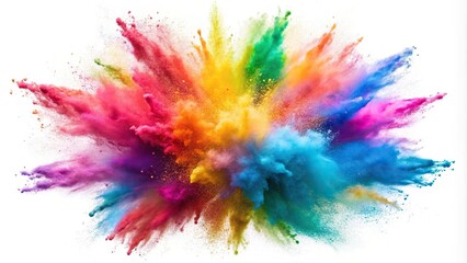 Fototapeta premium Colorful explosion of powder on a white background