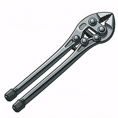Obraz premium cartoon illustration of a silver wire cutter tool