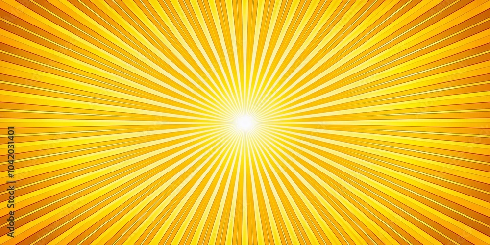 Poster striking sunburst pattern in yellow with dynamic rotating stripes for eye-catching visuals