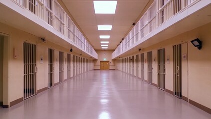 Exploring the Stark Reality of Prison Interiors A Look at Iron Barred Doors and Hallways