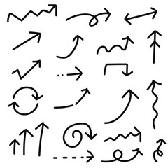 set of hand drawn arrows
