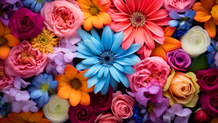 Vibrant Flowers in a Colorful Arrangement Showcasing Nature's Beauty During Springtime Bloom