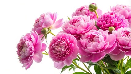 Fototapeta premium Pink peony flowers isolated on white background Closeup