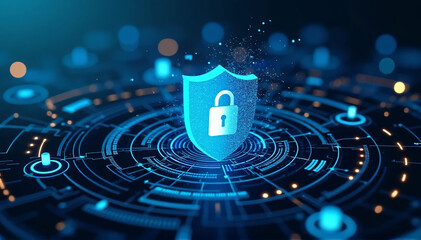 A futuristic interface that shows a secure network with cutting-edge technical protocols 
